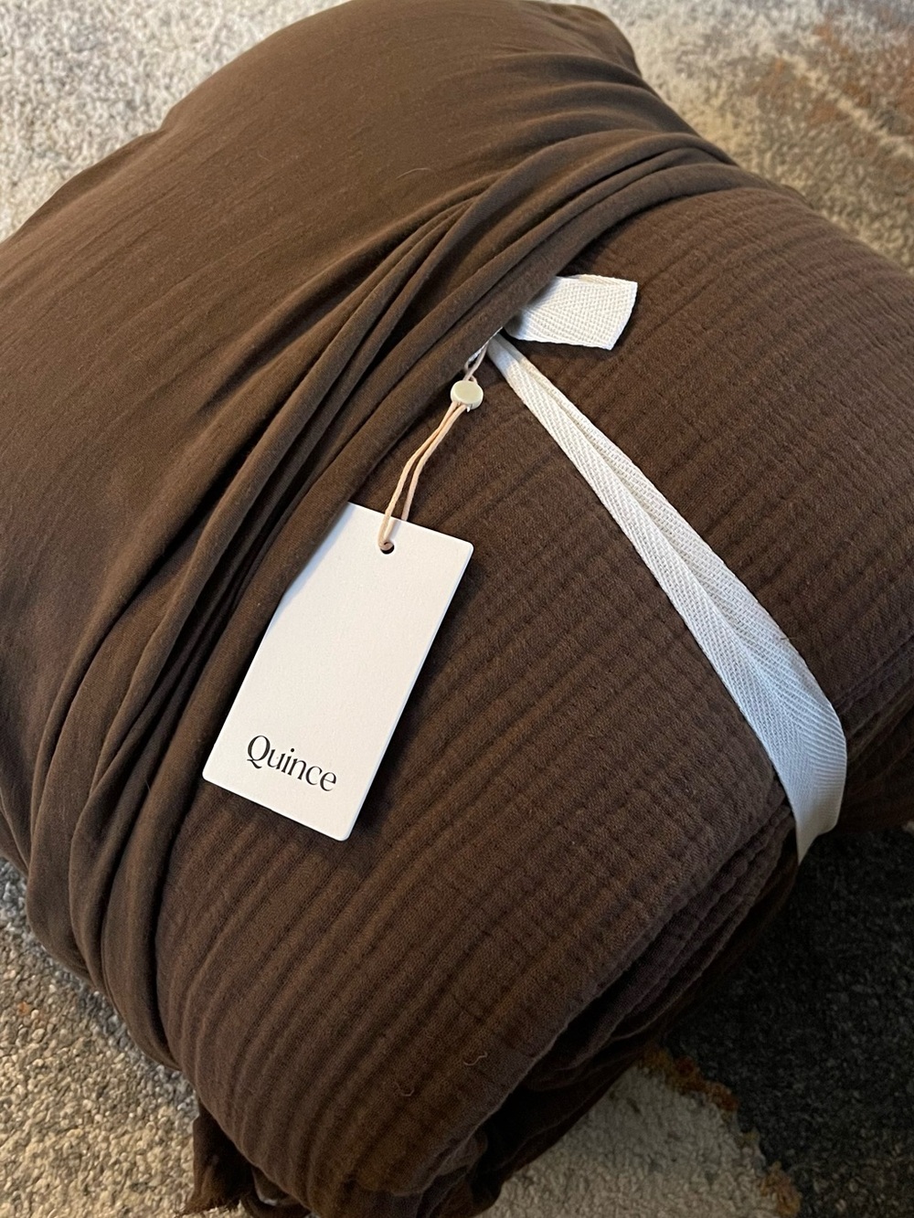 NWT Quince Organic Cotton Gauze Duvet Cover Set, King/Cal King (Espresso)